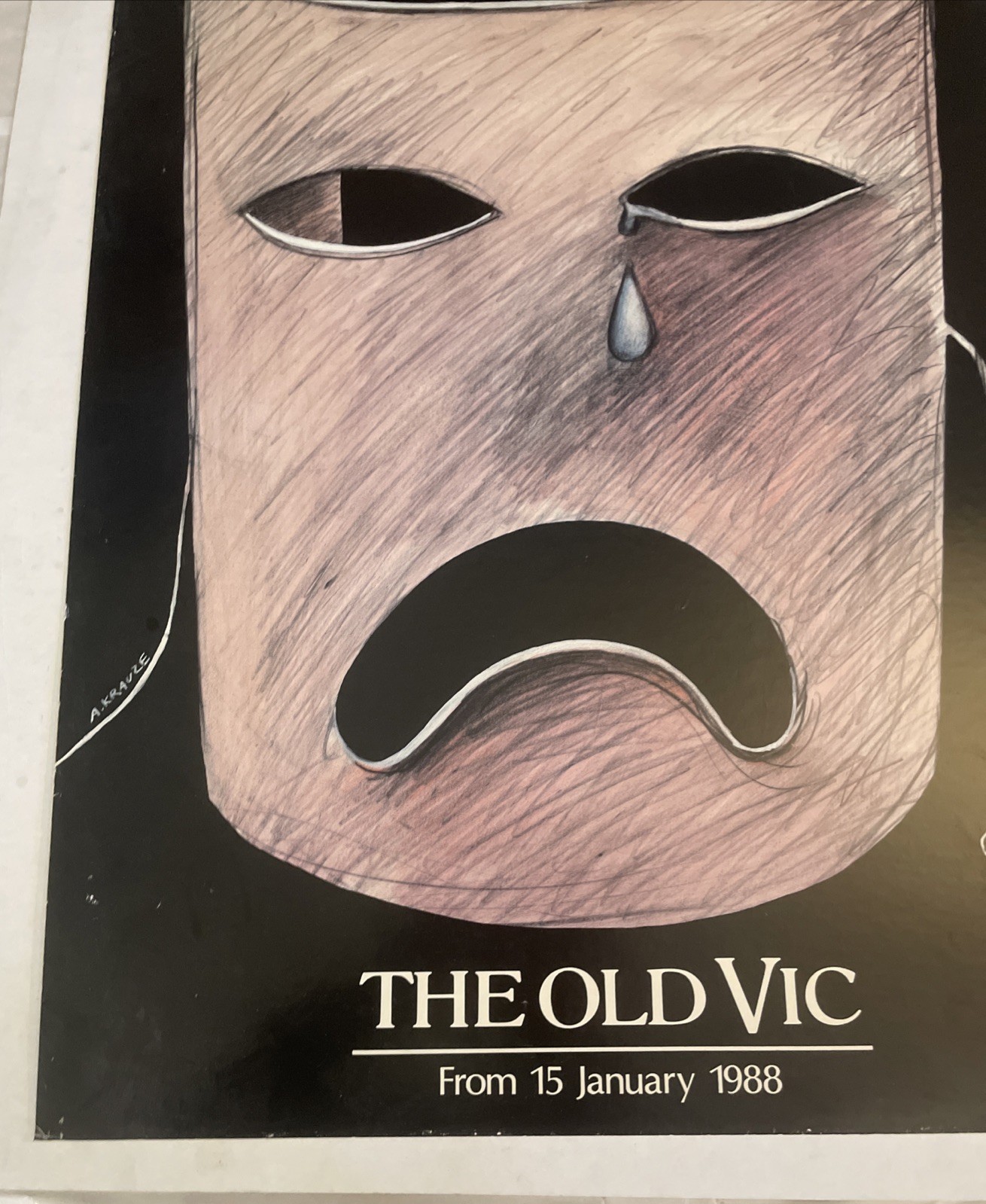 Vintage 1988 “Andromache” 30x20 Inch Cardboard Poster, Racine