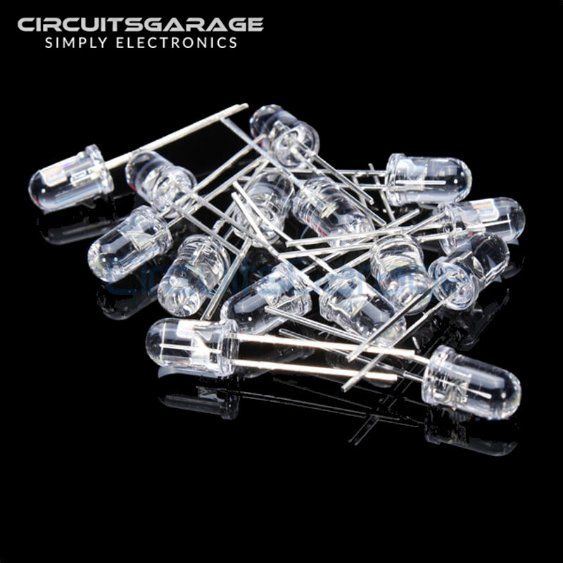 50 X 5mm Ultra Bright Water Clear Ultraviolet UV LED Light Emitting Diode Bulb