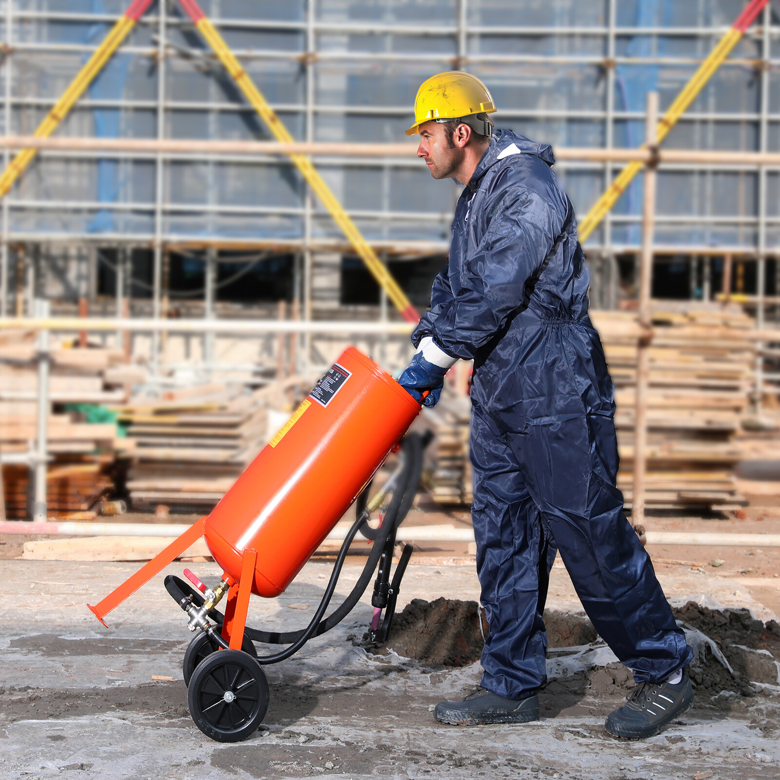 VEVOR 10 Gallon Heavy-Duty Sand Blaster 60-110 PSI with 2 Nozzles & 7.5ft Hose