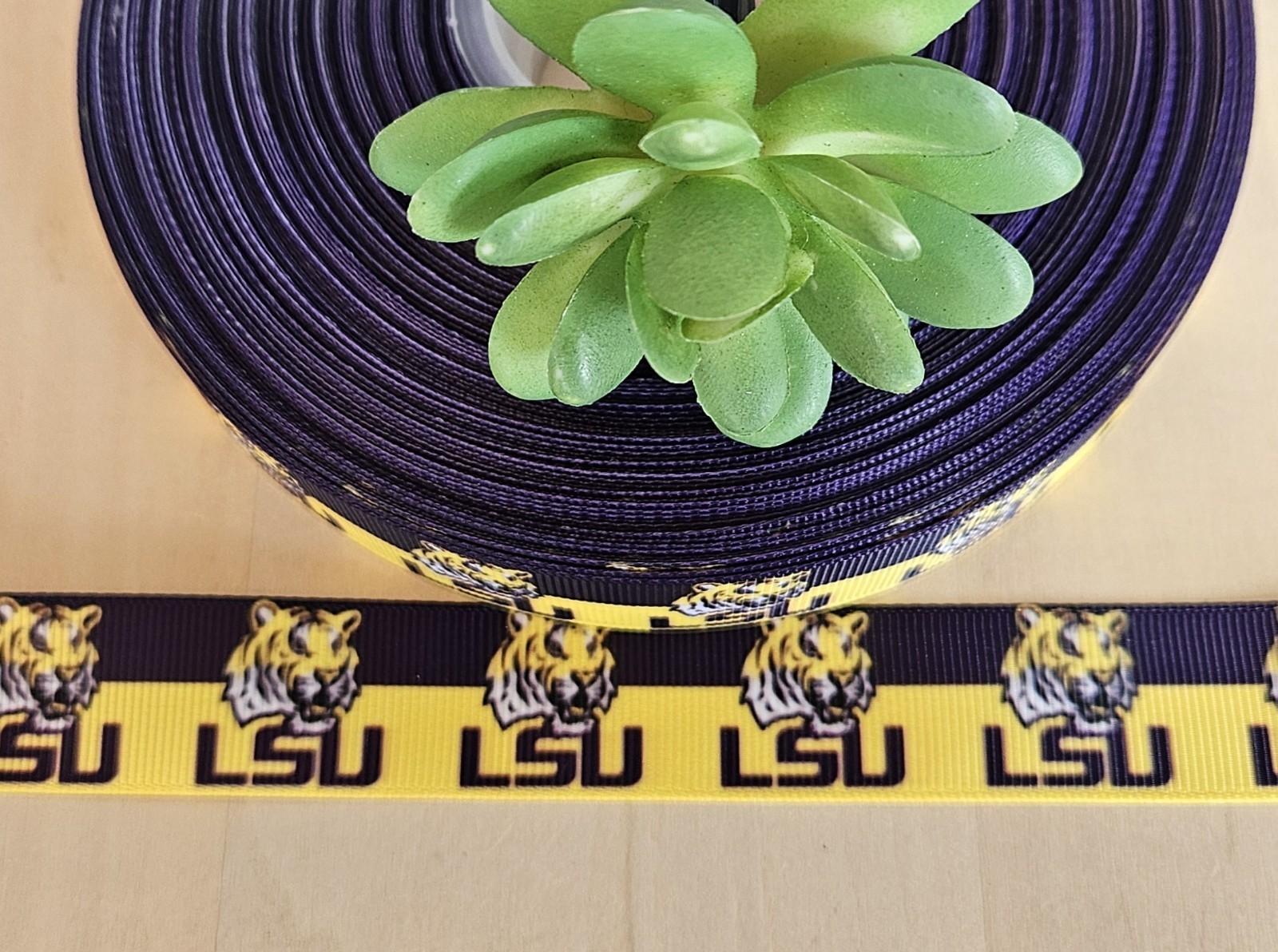 7/8 & 1.5" (1 YD) Louisiana State University LSU Collegiate Ribbon