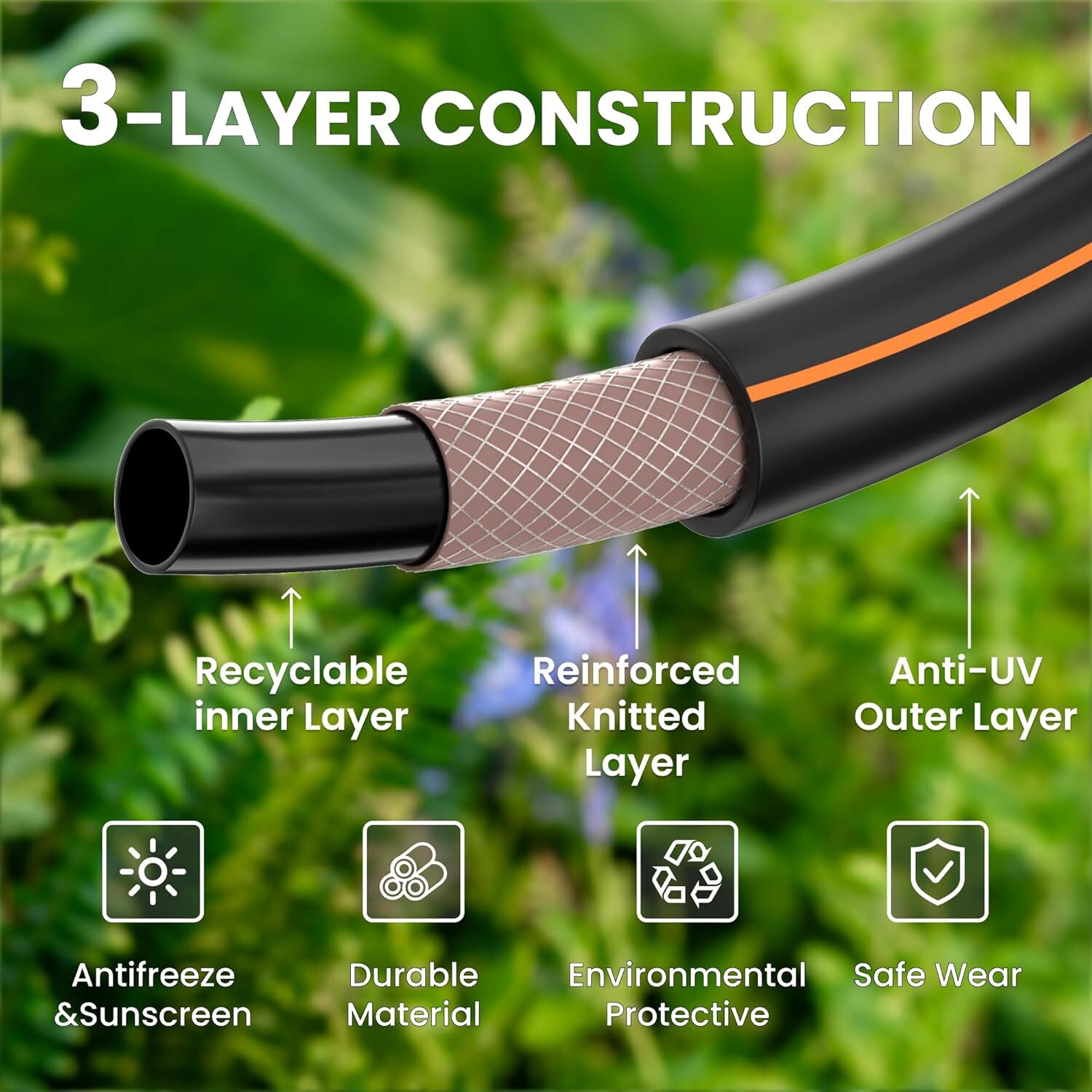 Giraffe Tools Garden Leader Hose Short Water Hose 3/10/75ft x 5/8" Burst 600 PSI