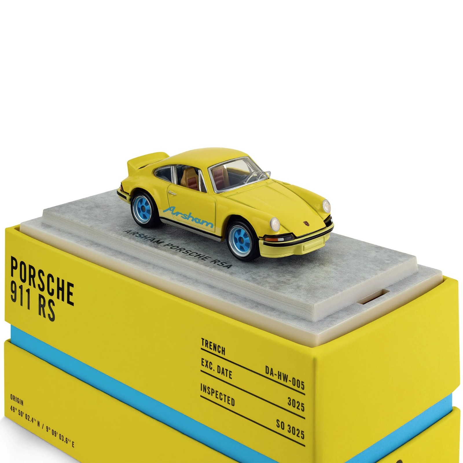 Hot Wheels Daniel Arsham 1973 PORSCHE 911 RSA Yellow 1:64 Mattel Creations JGK64