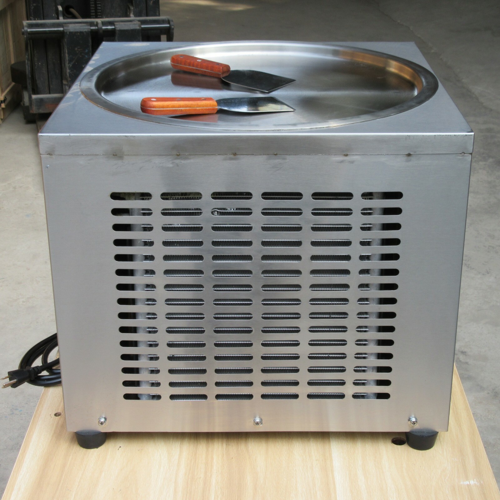 Kolice Desktop single round pan rolled ice cream machine,fry yogurt machine