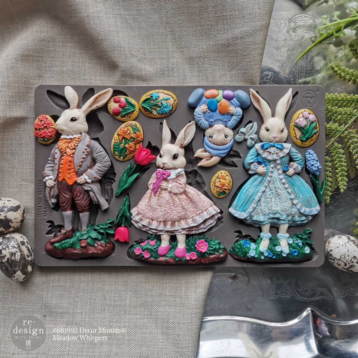 Meadow Whispers | 5" x 8" Silicone Décor Mould | Redesign with Prima | Rabbit