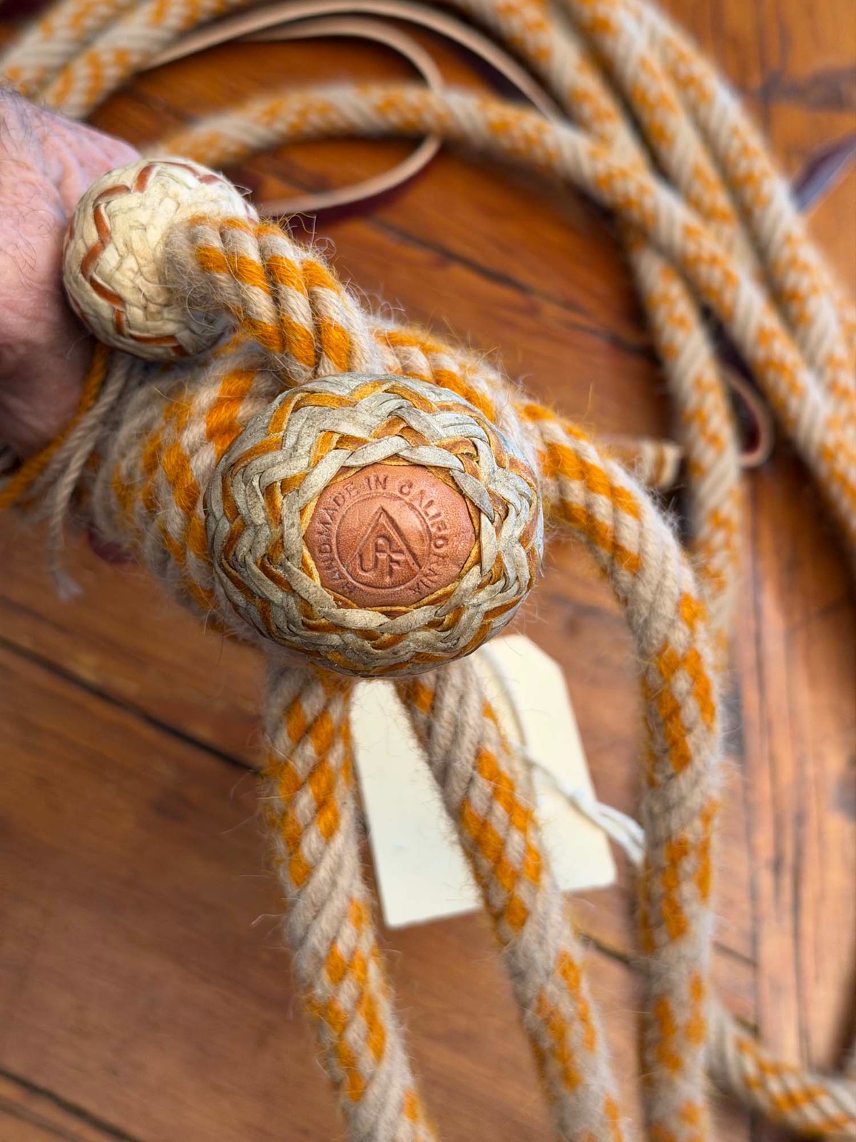 Cowboy Handmade 24 X 48 Plait 5/8" AMBER ALL- RAWHIDE HACKAMORE By Jimmy Flores