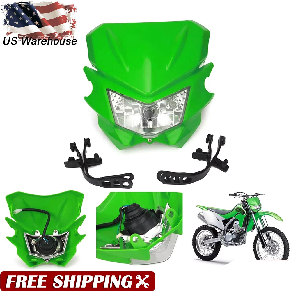 New Green Headlights for KLX300 KX250 KLX140 KLX230R KLX300R Dirt Bike Supermoto
