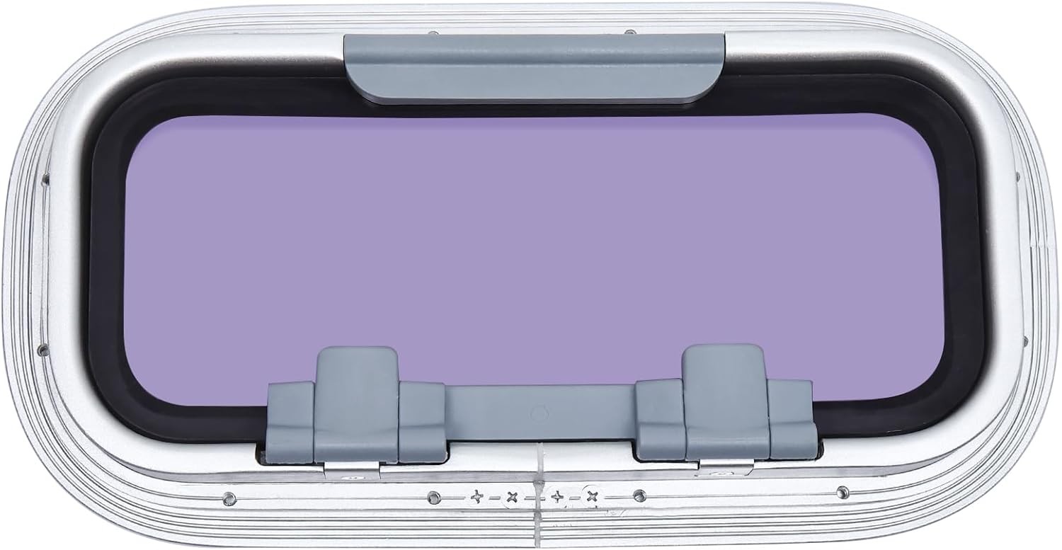 14.5" x 7.6" Rectangular Deck Hatch Anodized Aluminum Boat Porthole Window
