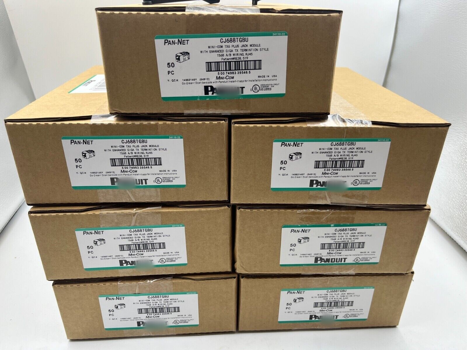 50PCS Panduit Giga TX Cat6 Network jack CJ688TGYL CJ688TGGR CJ688TGRD CJ688TGIW