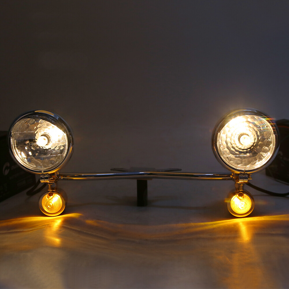 Driving Fog Spot Light Bar With Passing Turn Signal Lamp For Harley Motorcycle