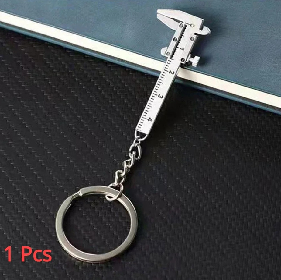 1 pc Mini Vernier Caliper Keychain Metal Ruler Jewelry Measuring Tool DIY