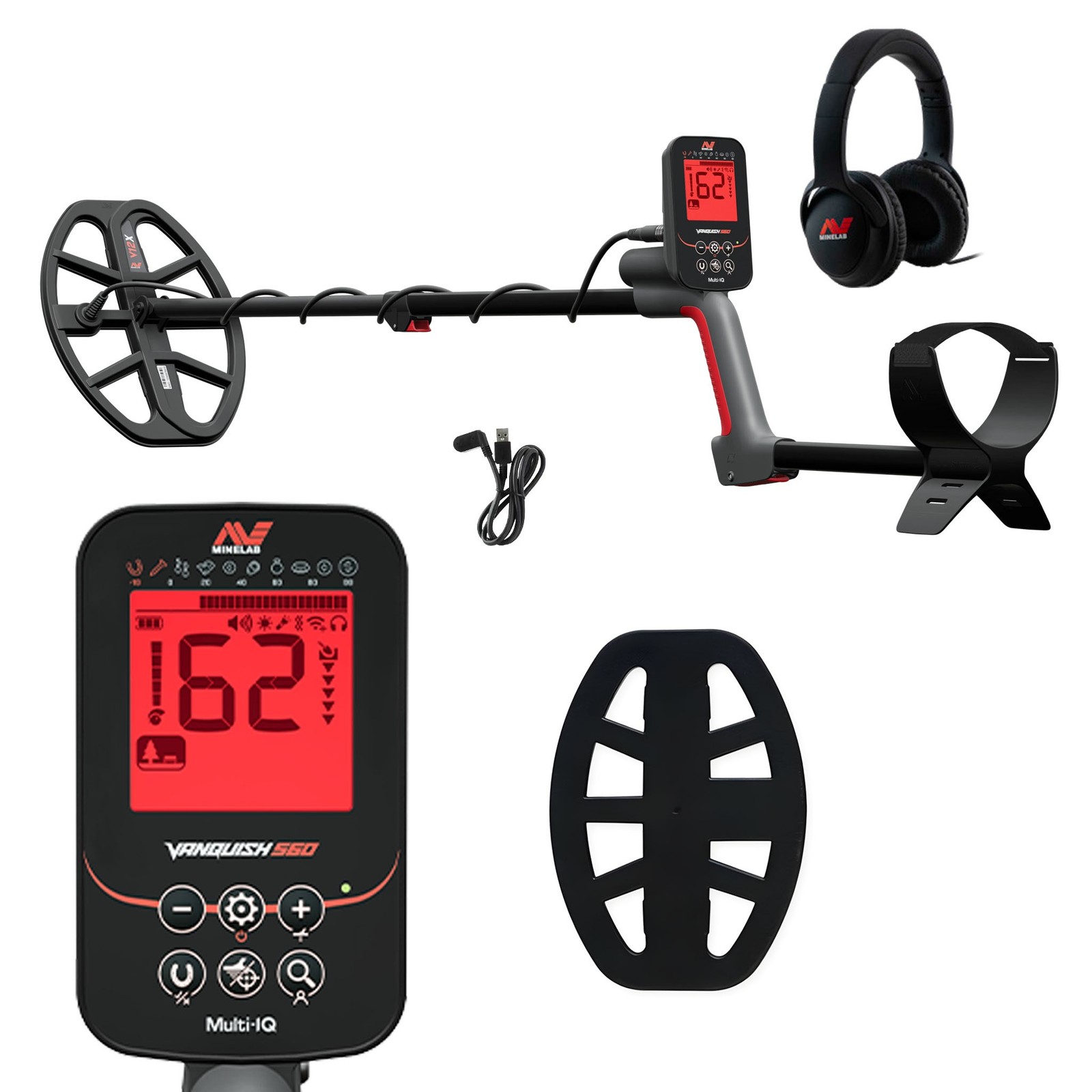 Minelab VANQUISH 560 Waterproof Multi-Frequency Metal Detector with 12 x 9" Coil