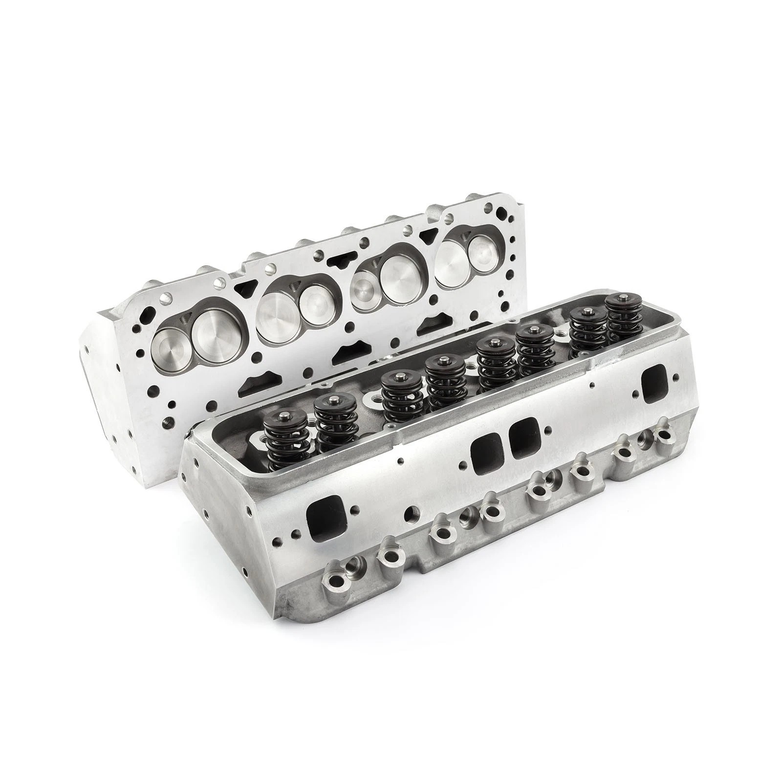 Complete Aluminum Cylinder Heads SBC Chevy 350 195cc 64cc 2.02/1.60 - Straight