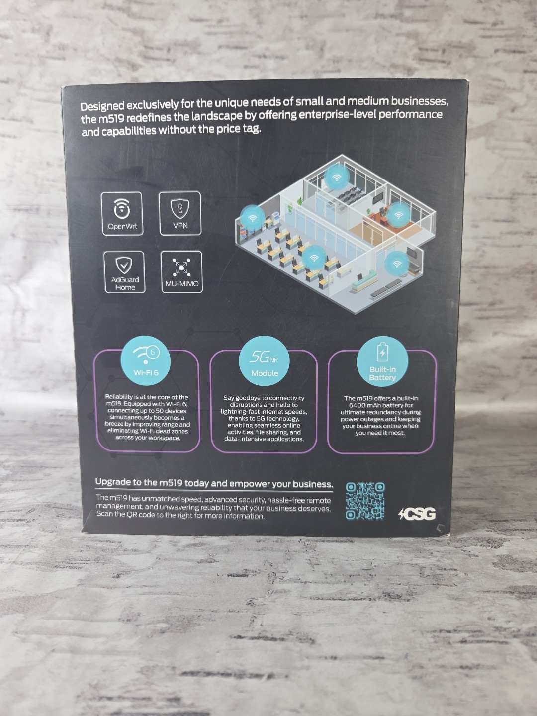 CSG m519 Wireless Dual-Band Wi-Fi 6 5G Router (CSG-M519) White New