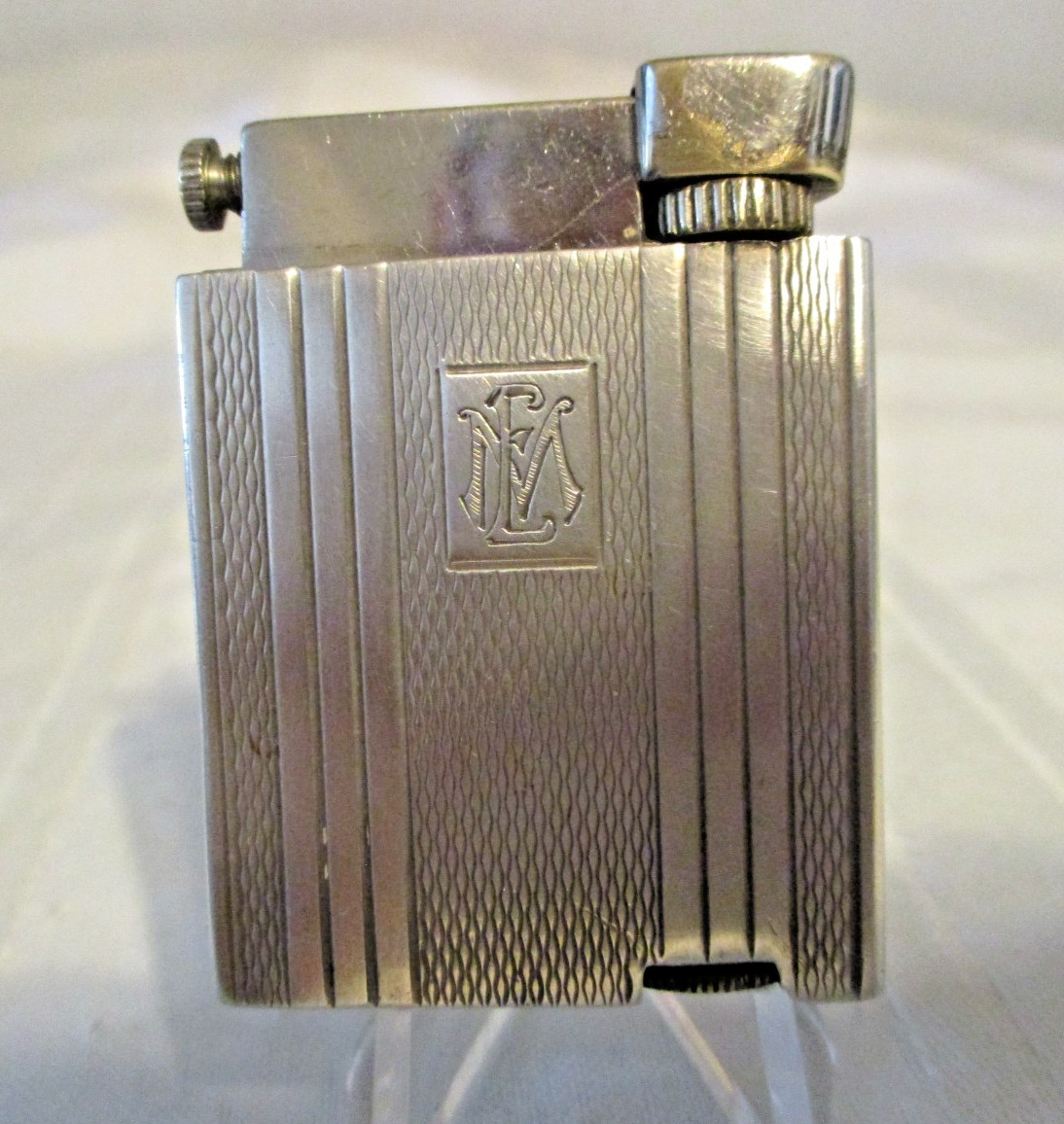 Art Deco Heavy  Silver Lighter with Hall Marks ( Gamma) ?