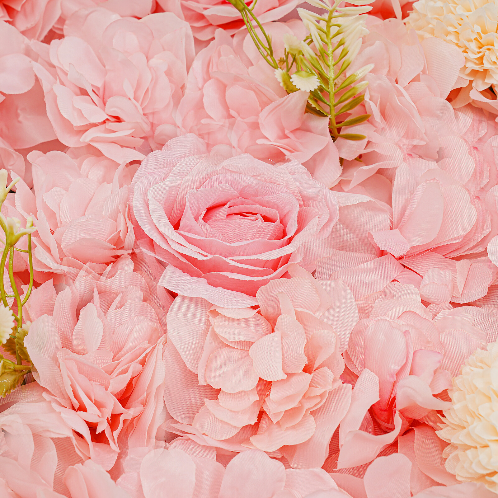 3D Flower Wall Panel-12pcs Artificial Flower Wall Background Silk Rose Wedding