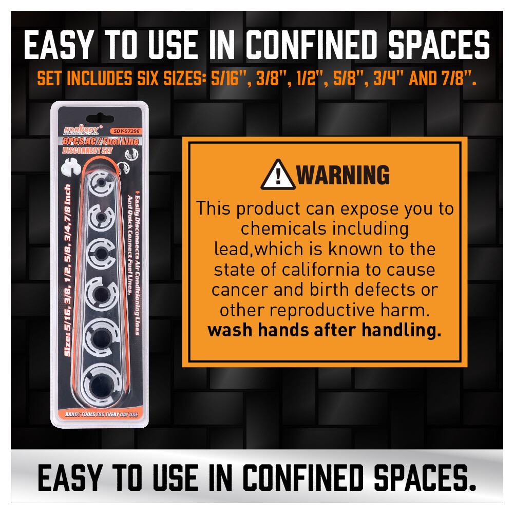 6pc Quick Disconnect Tool Set AC Fuel Line Transmission Parts GM Ford Chrysler