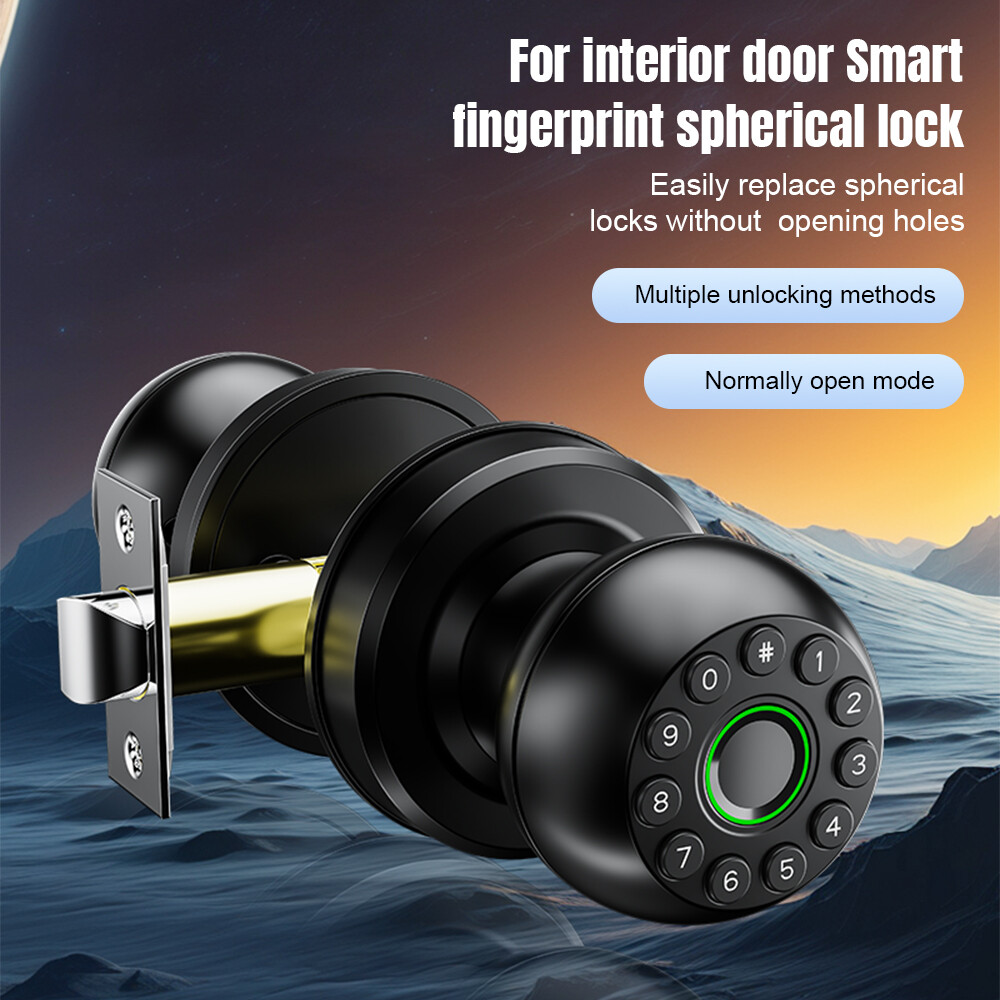 Smart Door Knob Fingerprint Door Lock APP Control Biometric Key Keyless Entry US