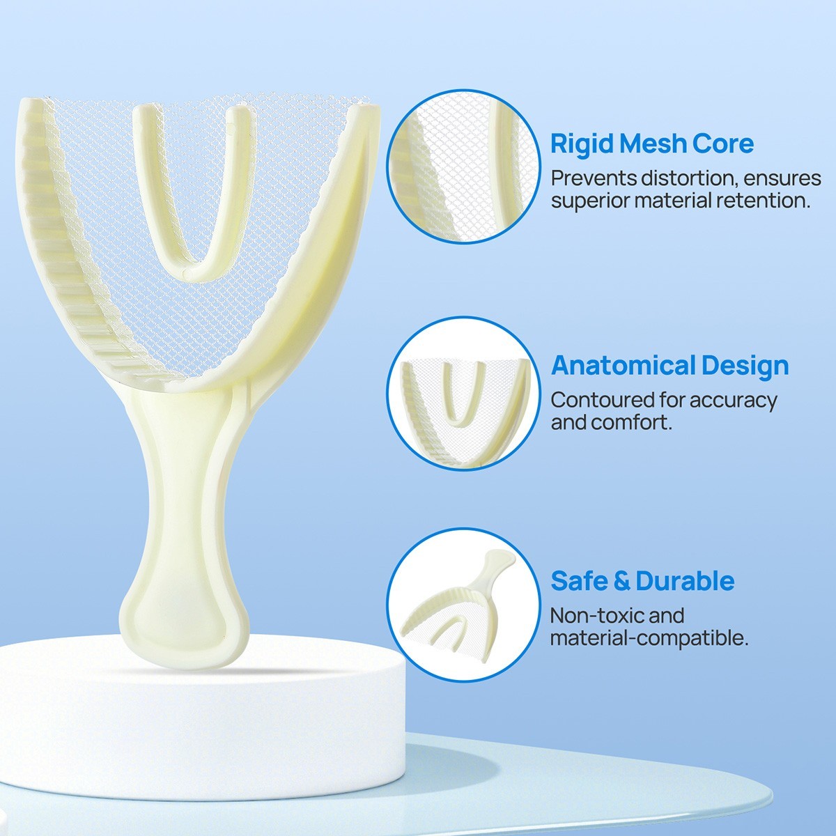 30Pcs/Bag Dental Disposable Triple Impression Bite Registration Trays F/A/P/Q/S