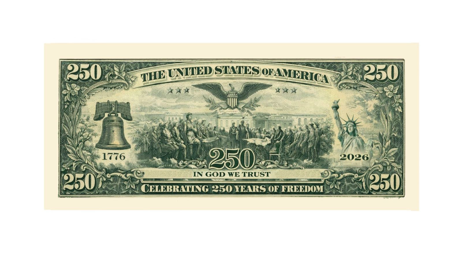 Pack of 1,000 Bills -U.S. Semiquincentennial 250th Anniversary Notes
