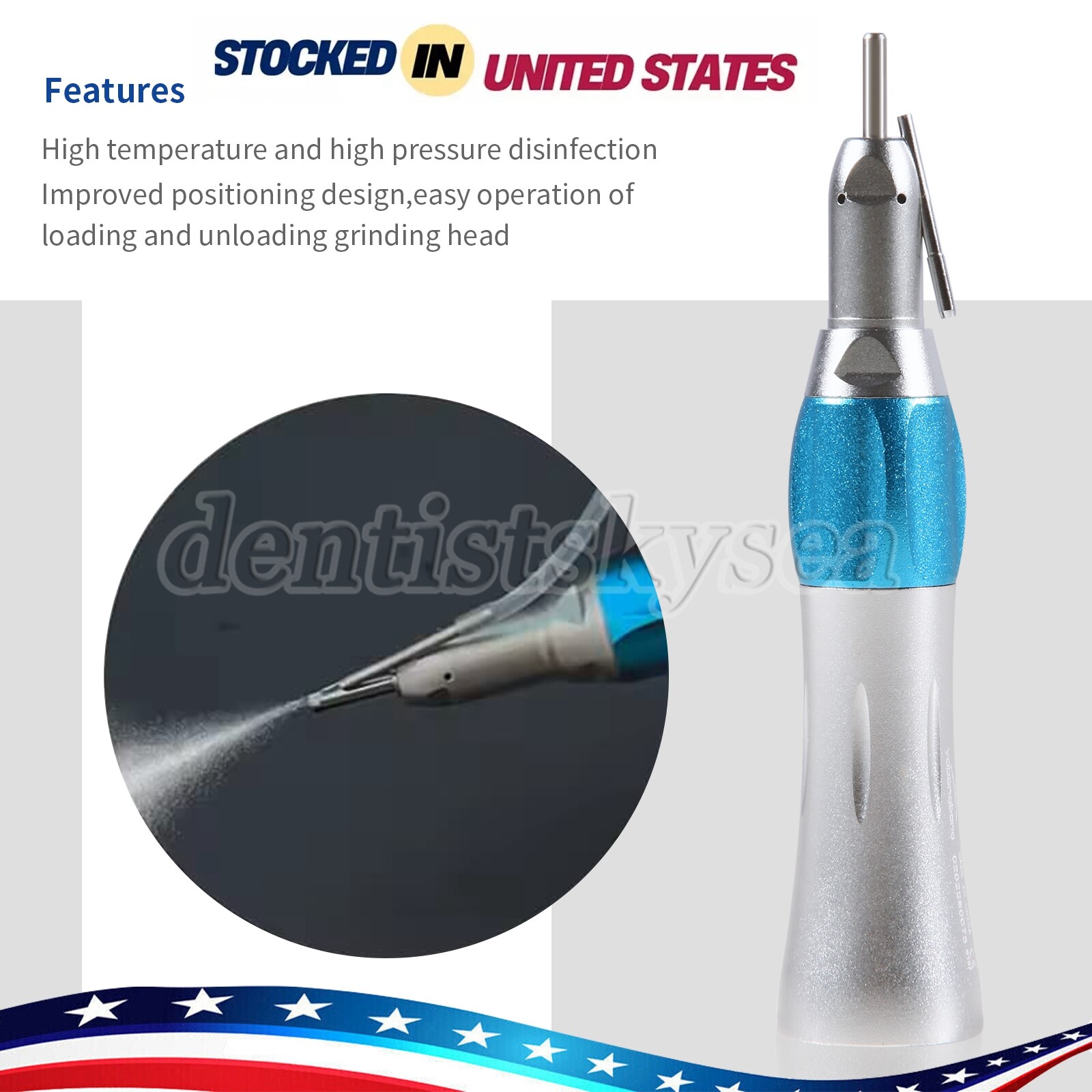 Dental 1:1 Surgical Implant Straight Handpiece With External Irrigation Pipe US