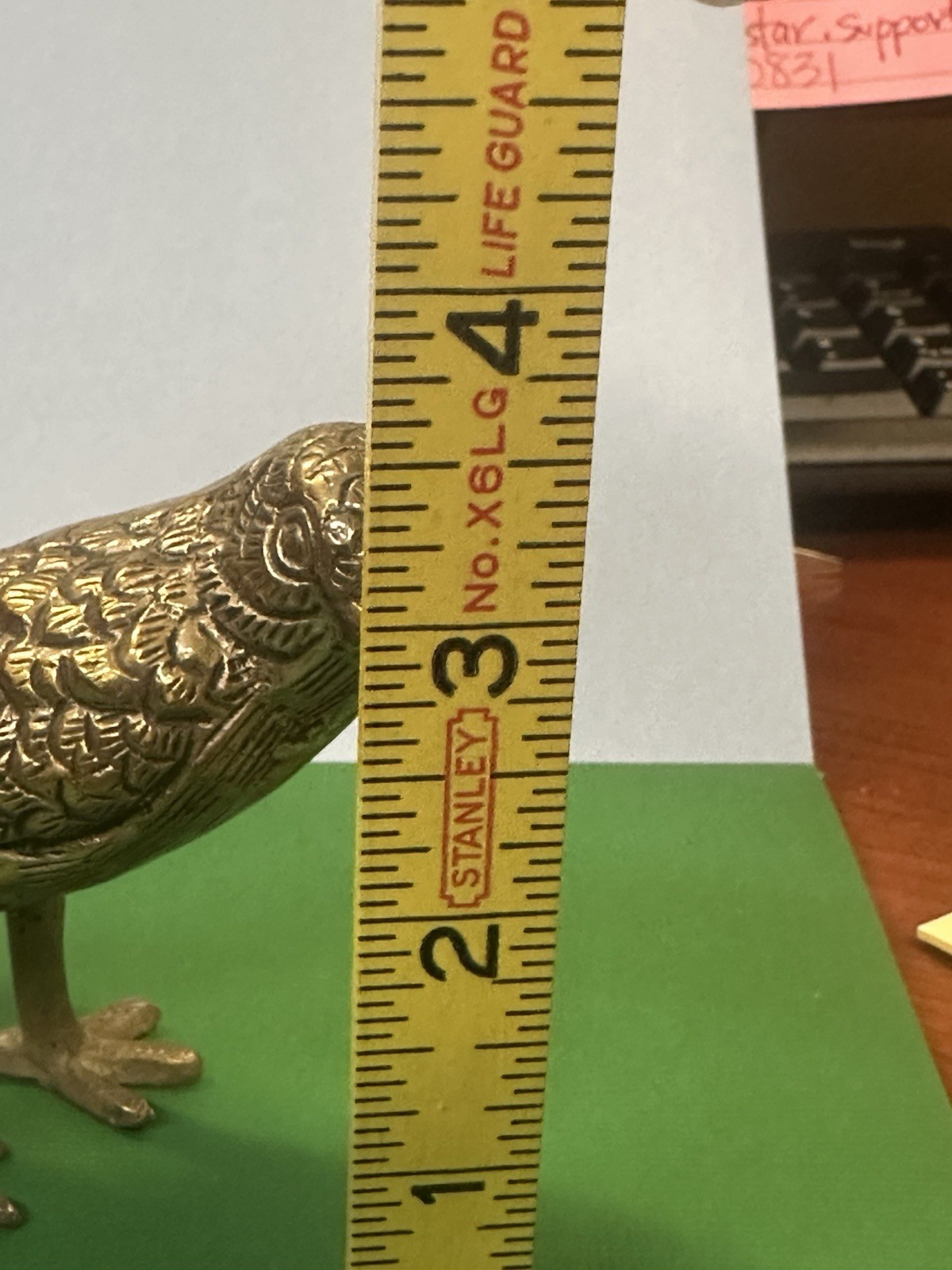 Vintage Solid Brass Bird Ronin? Figurine Peep
