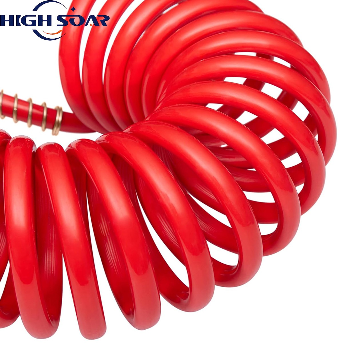 15' Red And Blue Coil Coiled Air Line Hose Set Trailer Brake 1/2" Fittings