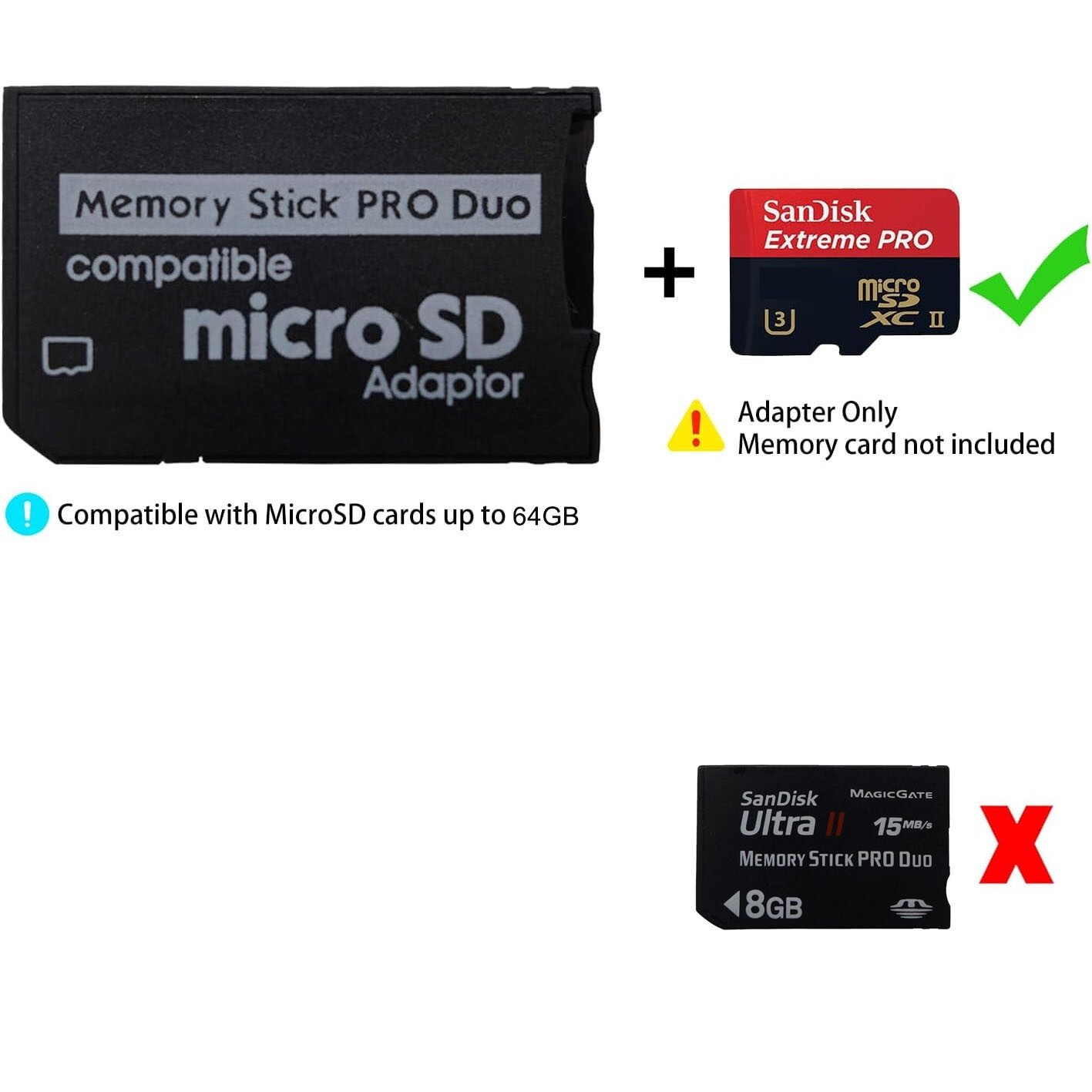 Lot Sony and PSP Series Micro SD SDHC TF to Memory Stick MS Pro Duo PSP Adapter