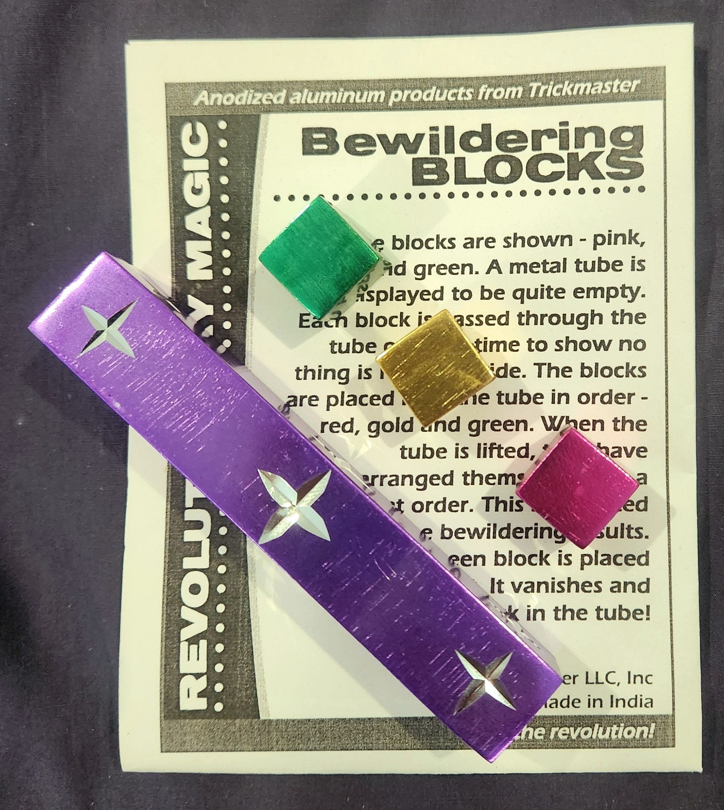 BEWILDERING BLOCKS - anodized aluminum - new - beautiful magic