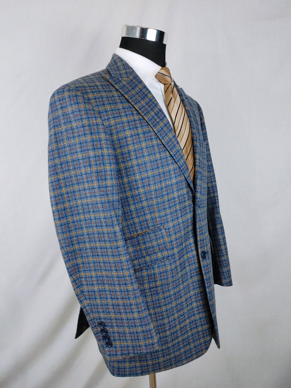 Paul Fredrick Sport Coat Mens 40/42S Soft Tweed Wool Multicolor Check Jacket