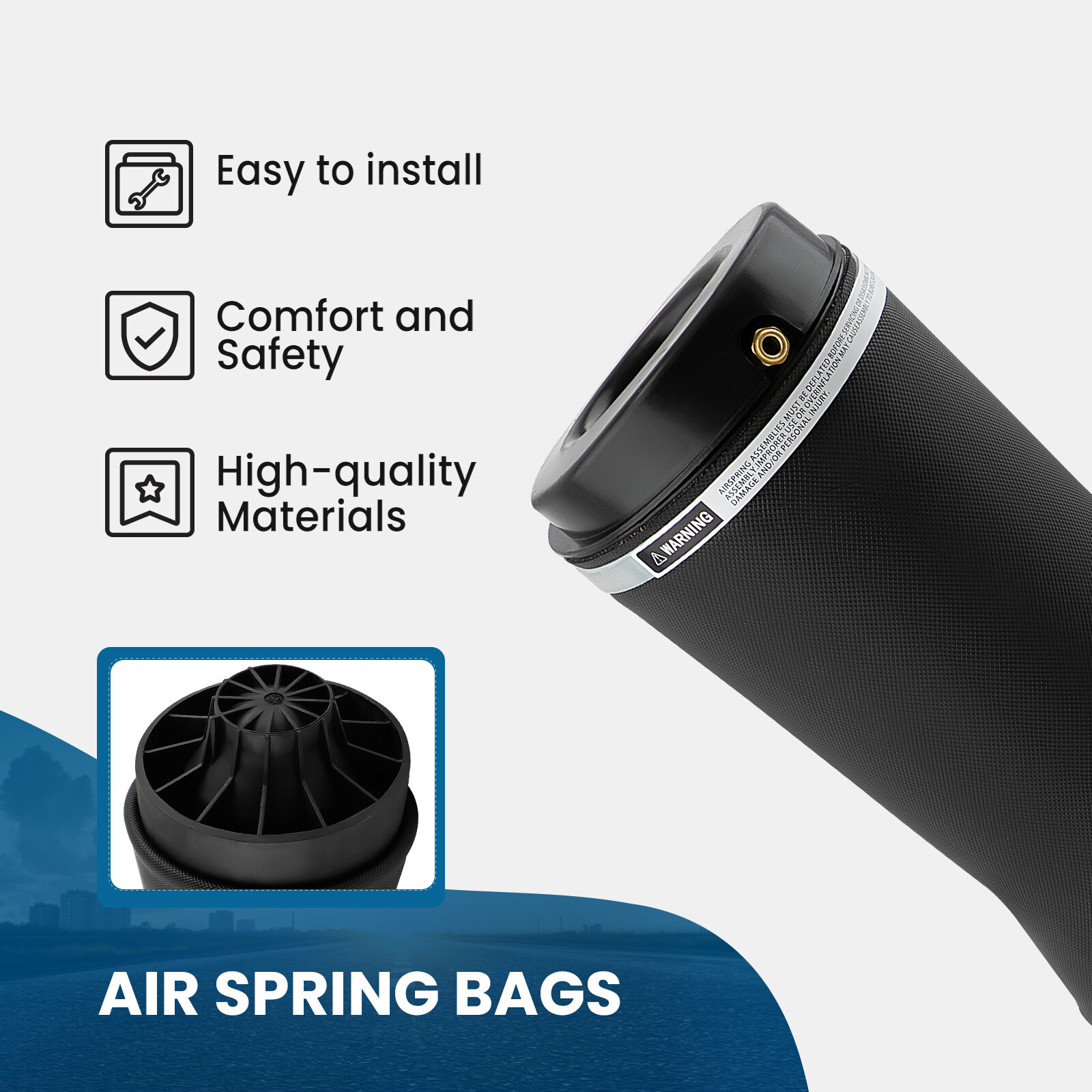 Rear Left & Right Air Suspension Spring Bags For Jeep Grand Cherokee 2011-2015