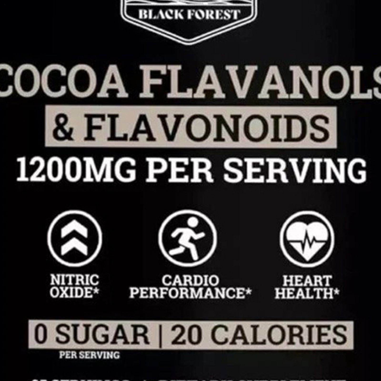 Black Forest High Flavanol Cocoa Powder and Flavonoids Supplements 1200mg
