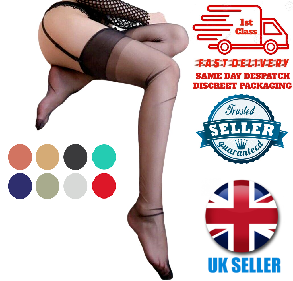 100% Nylon Non Stretch Stockings Seamless 5 Denier Medium Various Colours NEW