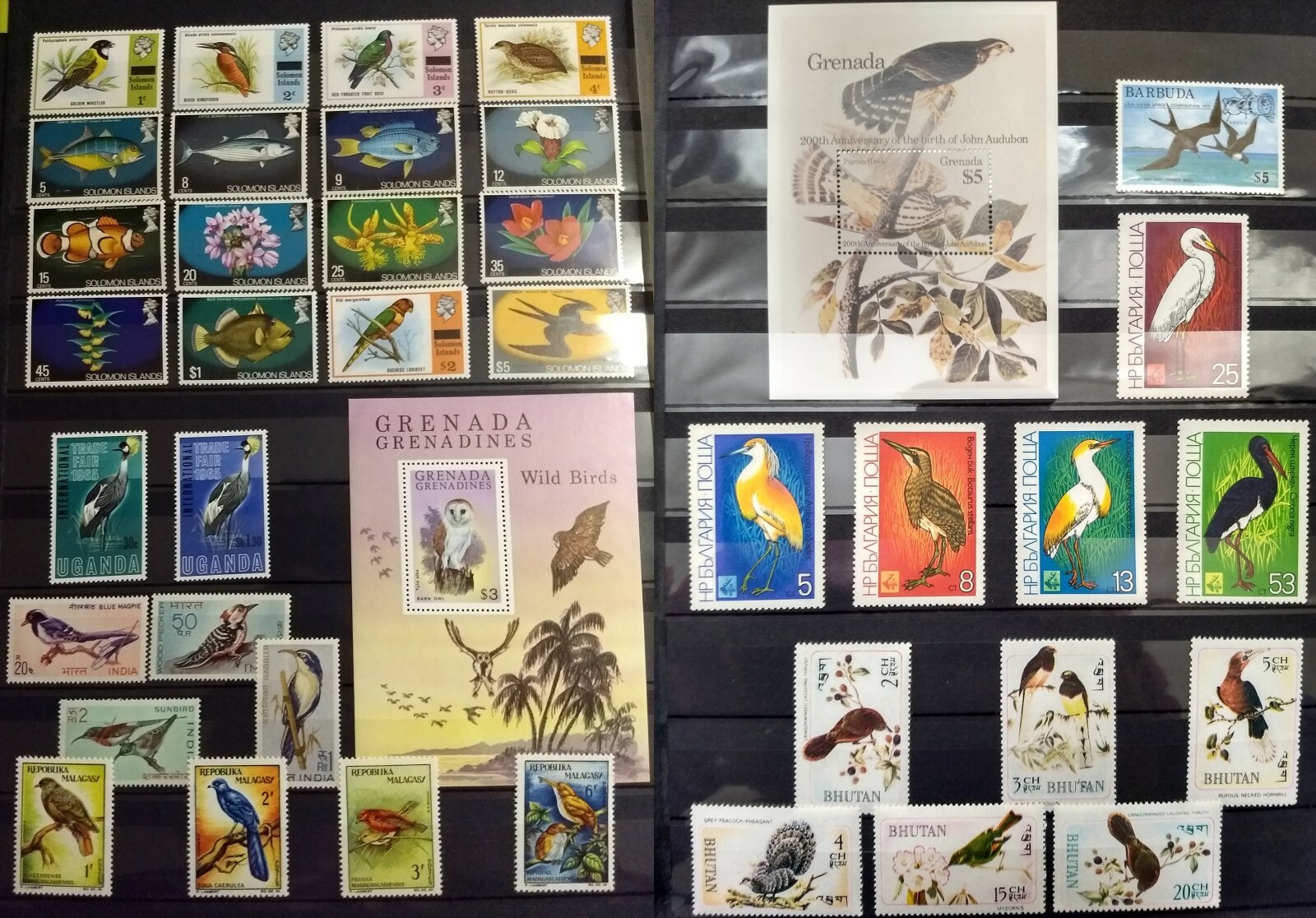 Worldwide Birds Stamp Collection MNH - Each Lot: 15 Full Sets from 15 Countries