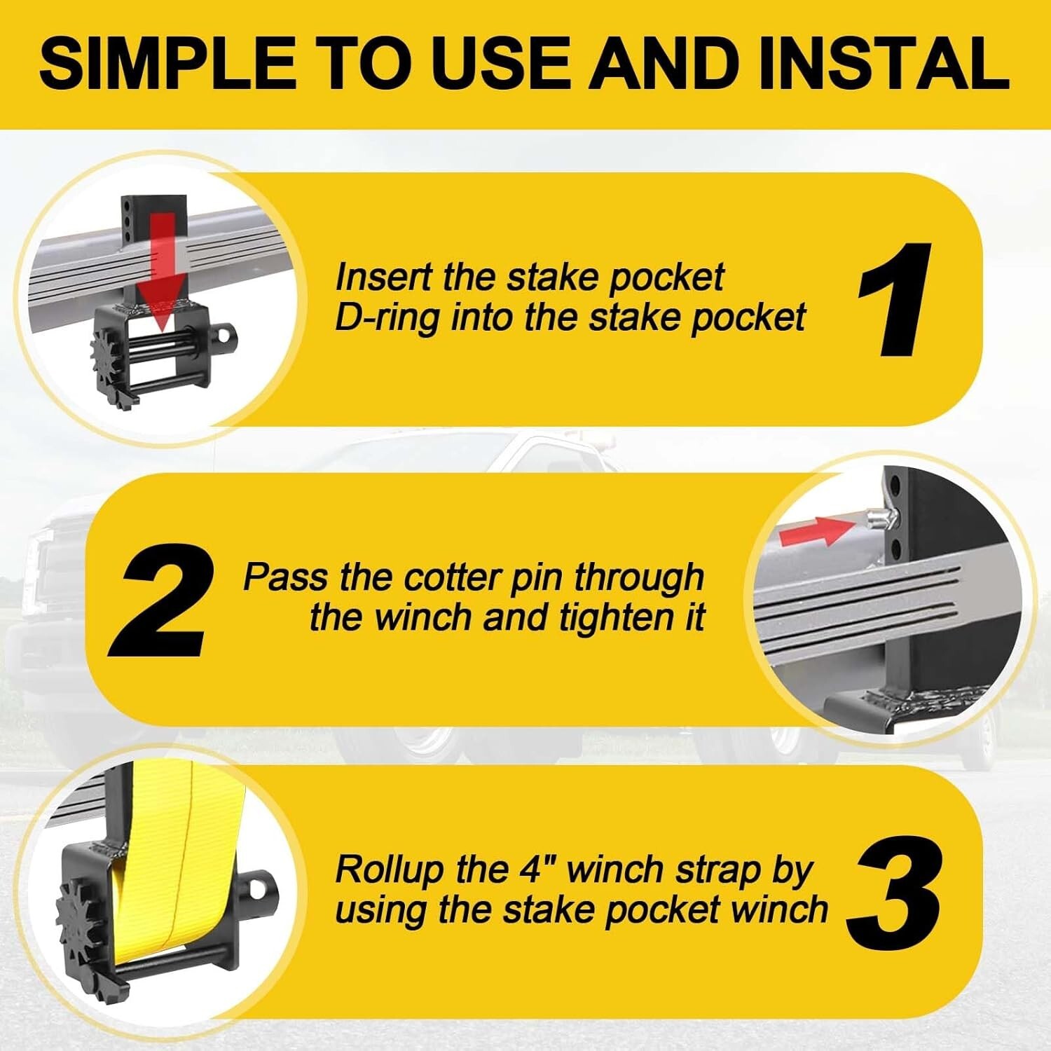 Heavy-Duty Trailer Stake Pocket D Rings with Anti-Loss Cord Stake Pocket