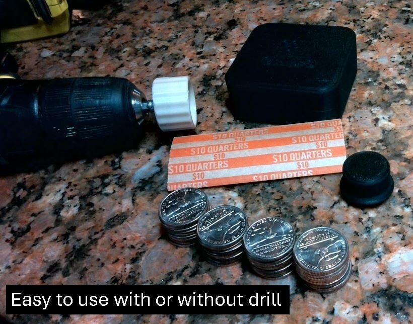 14 pc 6 Denomination Coin Roll End Crimp Set with Steel crimp tabs and drive bit