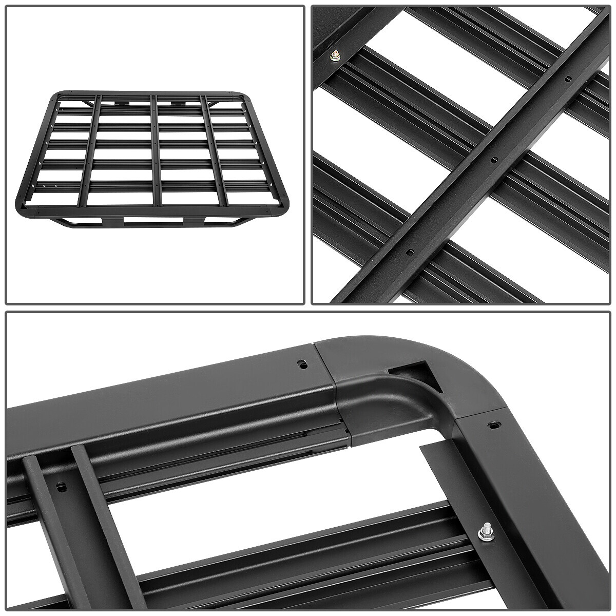 60"x 48"x 6"ALUMINUM ROOF RACK CAR/SUV CARGO BAG/LUGGAGE CARRIER BASKET BLACK