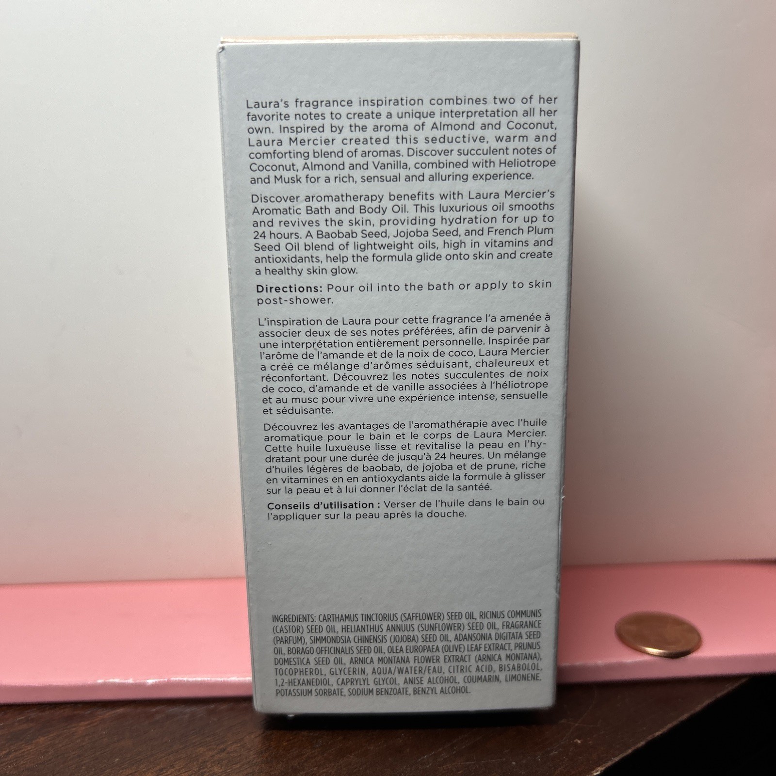 LAURA MERCIER Almond Coconut Aromatic Bath/Body Oil 3.3oz NIB