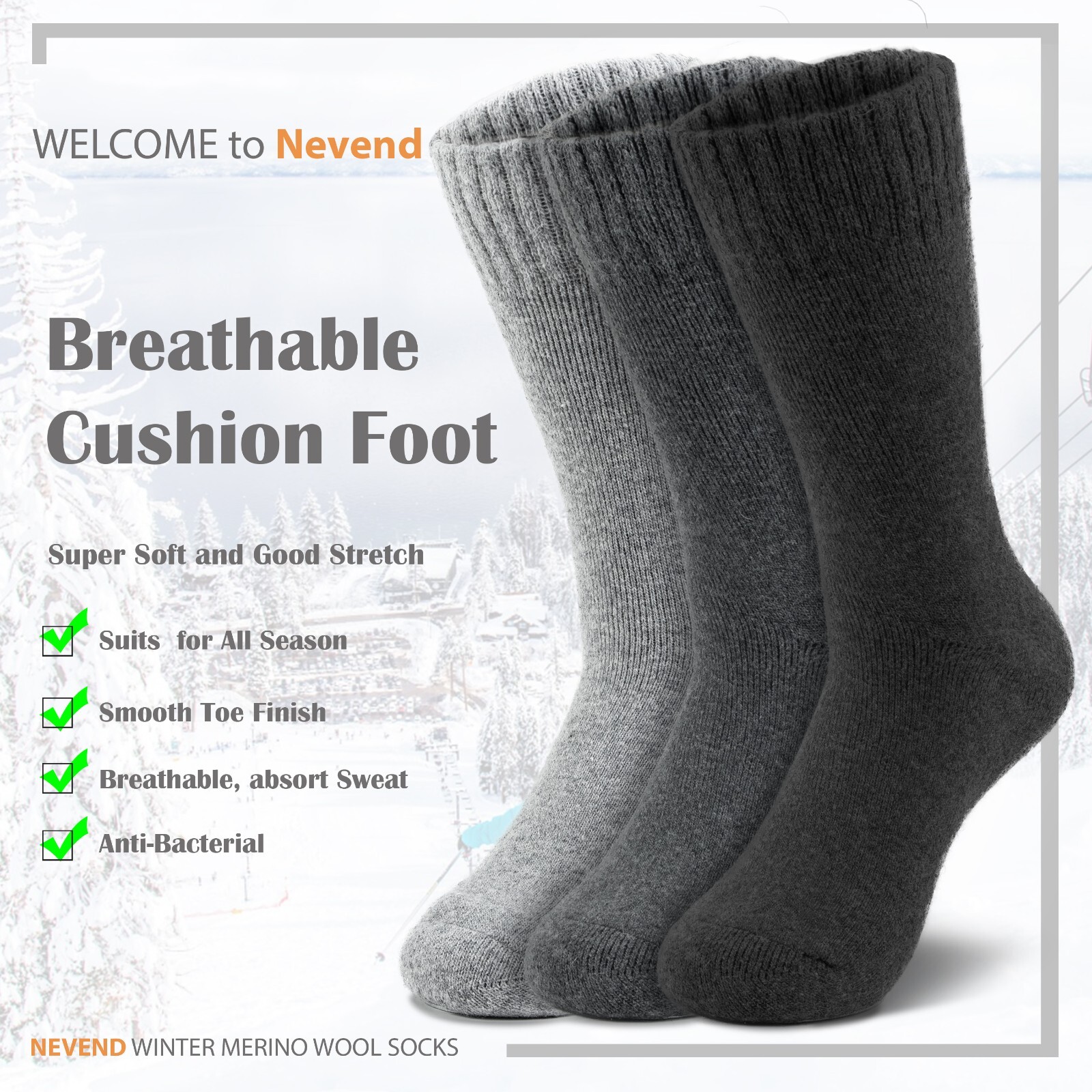 3 Pairs Mens Heavy Duty Winter Warm Merino Lambs Wool Boots Thermal Socks