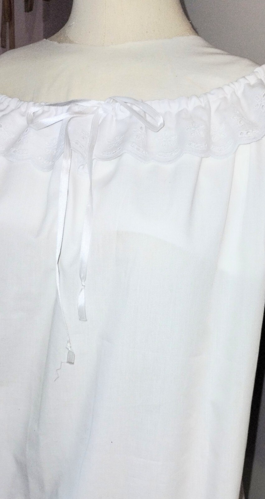 CIVIL WAR~VICTORIAN ERA STYLE- 100% WHITE COTTON CHEMISE