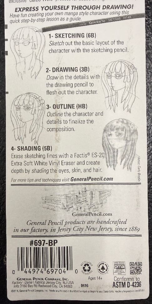 General’s Graphite Drawing Pencil Set – Lot of 6 Packs – HB, 3B, 5B, 6B