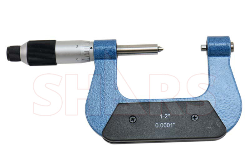 SHARS 1-2" Screw Thread Micrometer .0001" Graduation Anvil NEW P}
