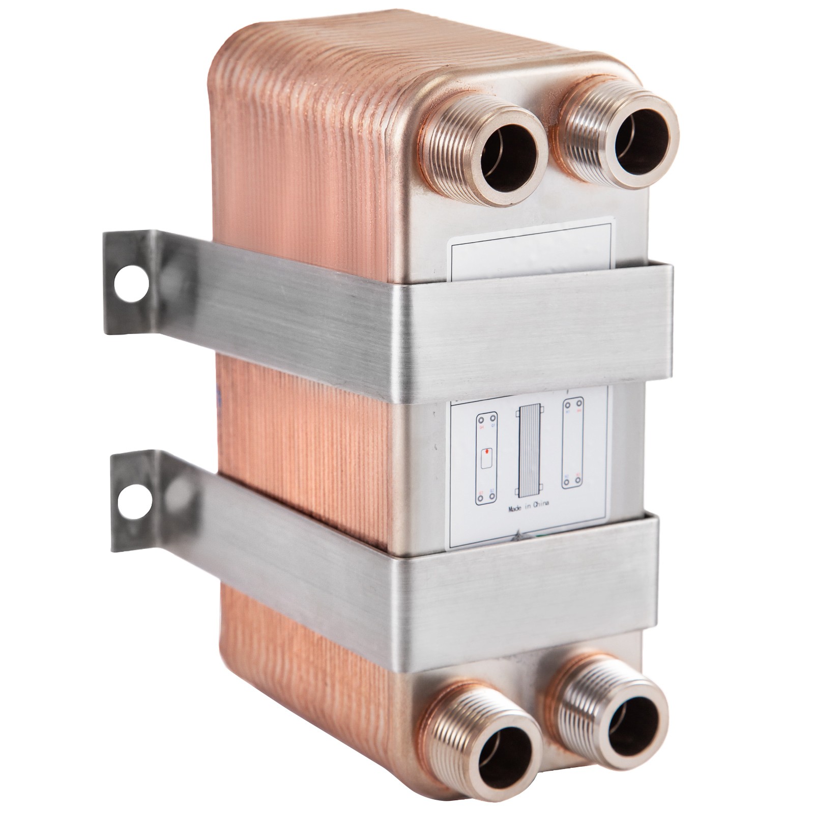 VEVOR Heat Exchanger Brazed Plate Heat Exchanger 40 Plate Heat Exchanger for