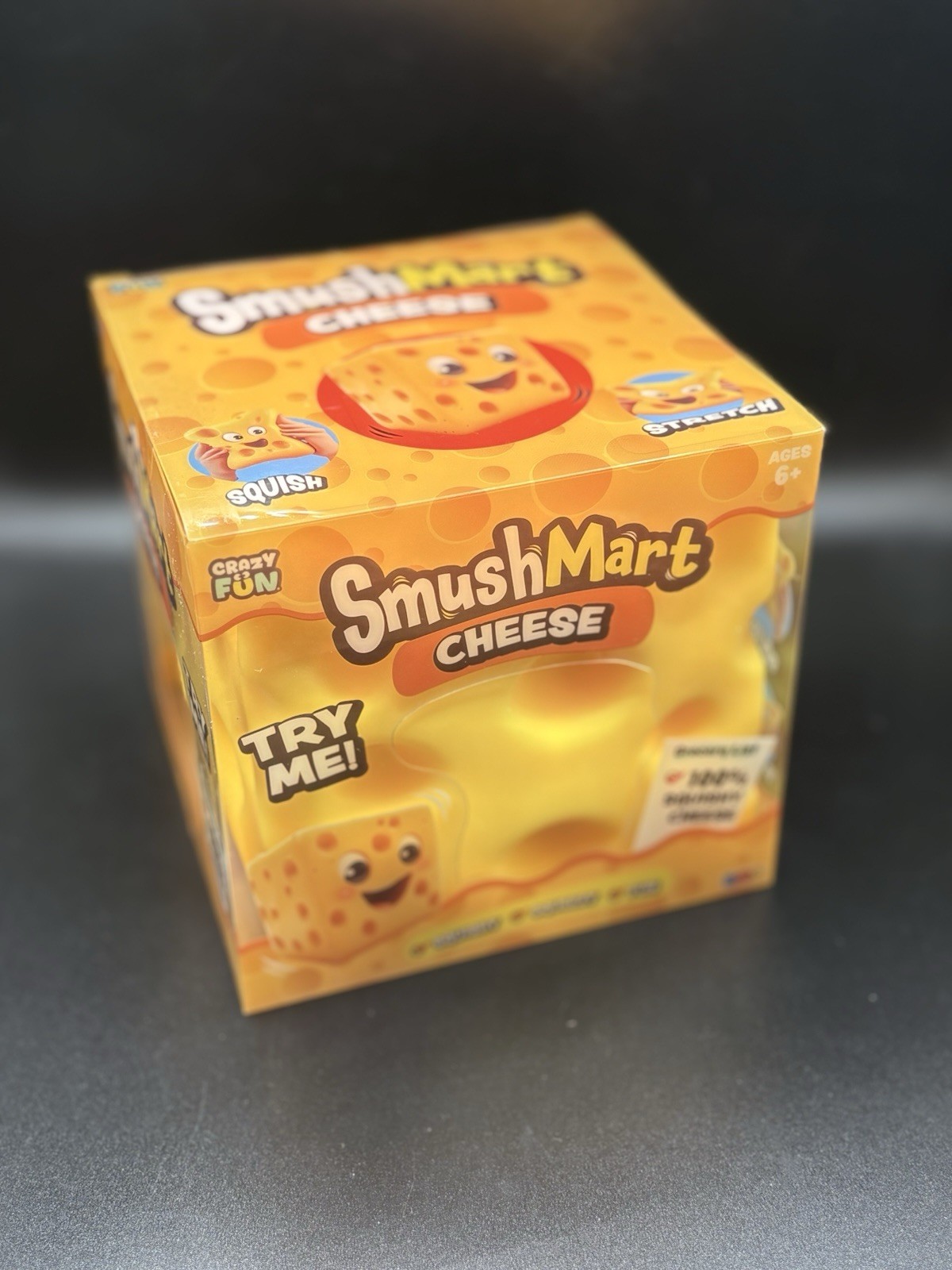 NEW IN BOX - Smush mart Cheese block Stress Relief Toy Extra Large Squishy