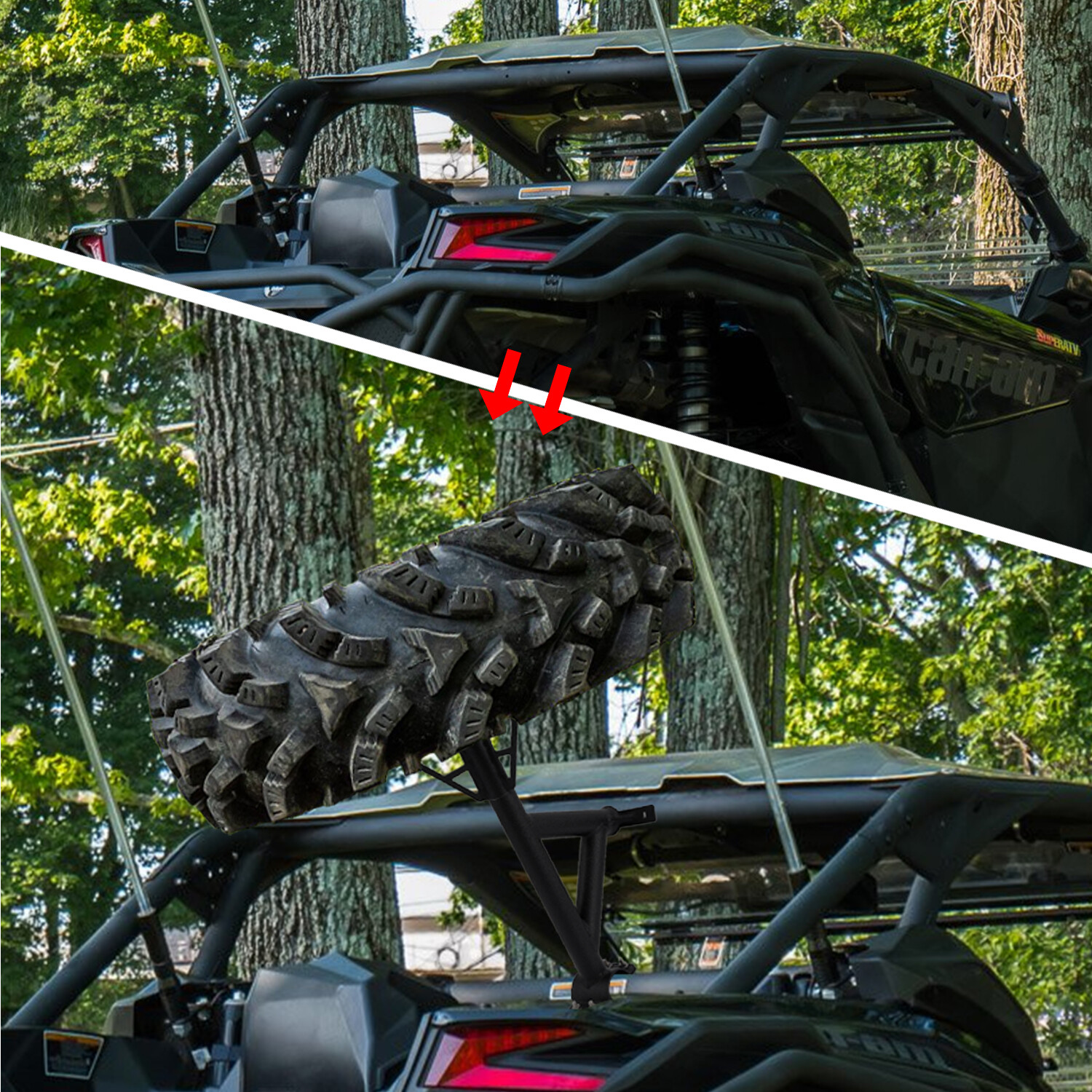 For Can-Am Maverick X3 2017-2024 New Spare Tire Carrier Mount Rack Holder Turbo