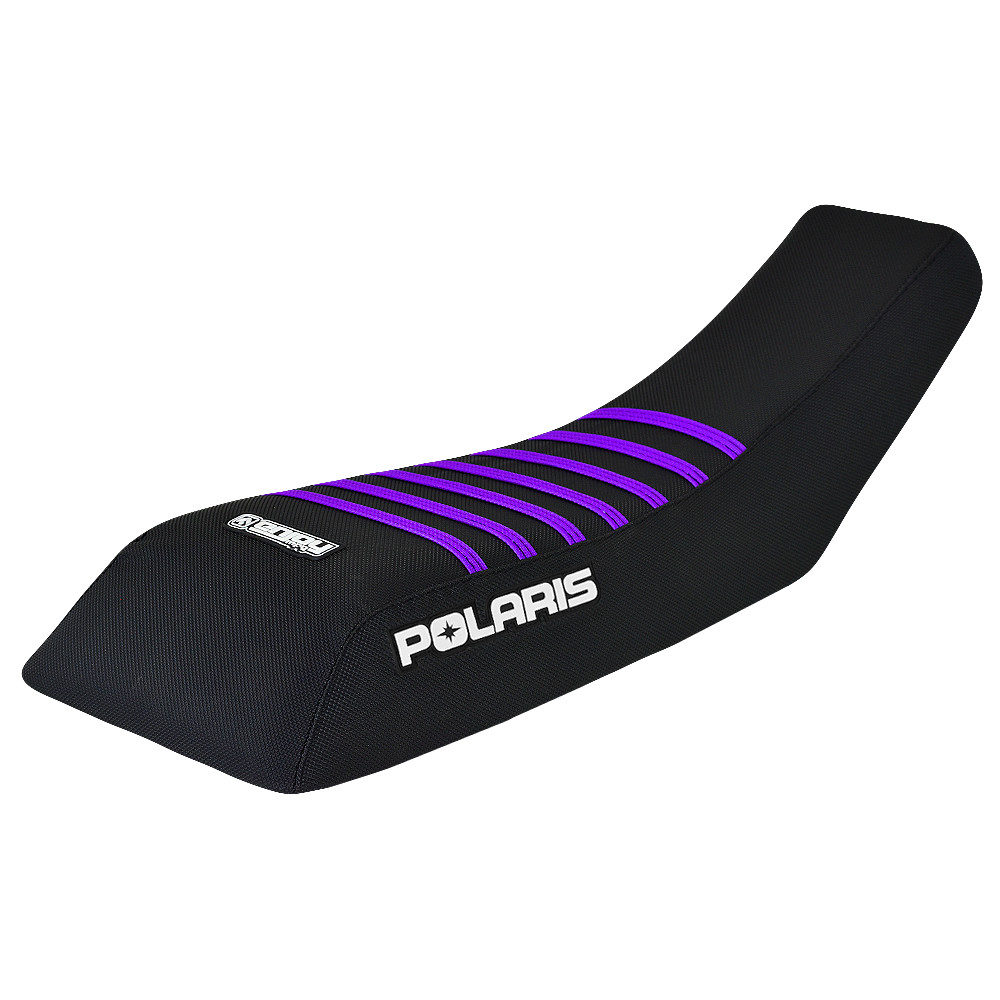 Polaris Scrambler 250 400 500 Seat cover 1995 - 2003 BLACK / PURPLE  RIBS  #243
