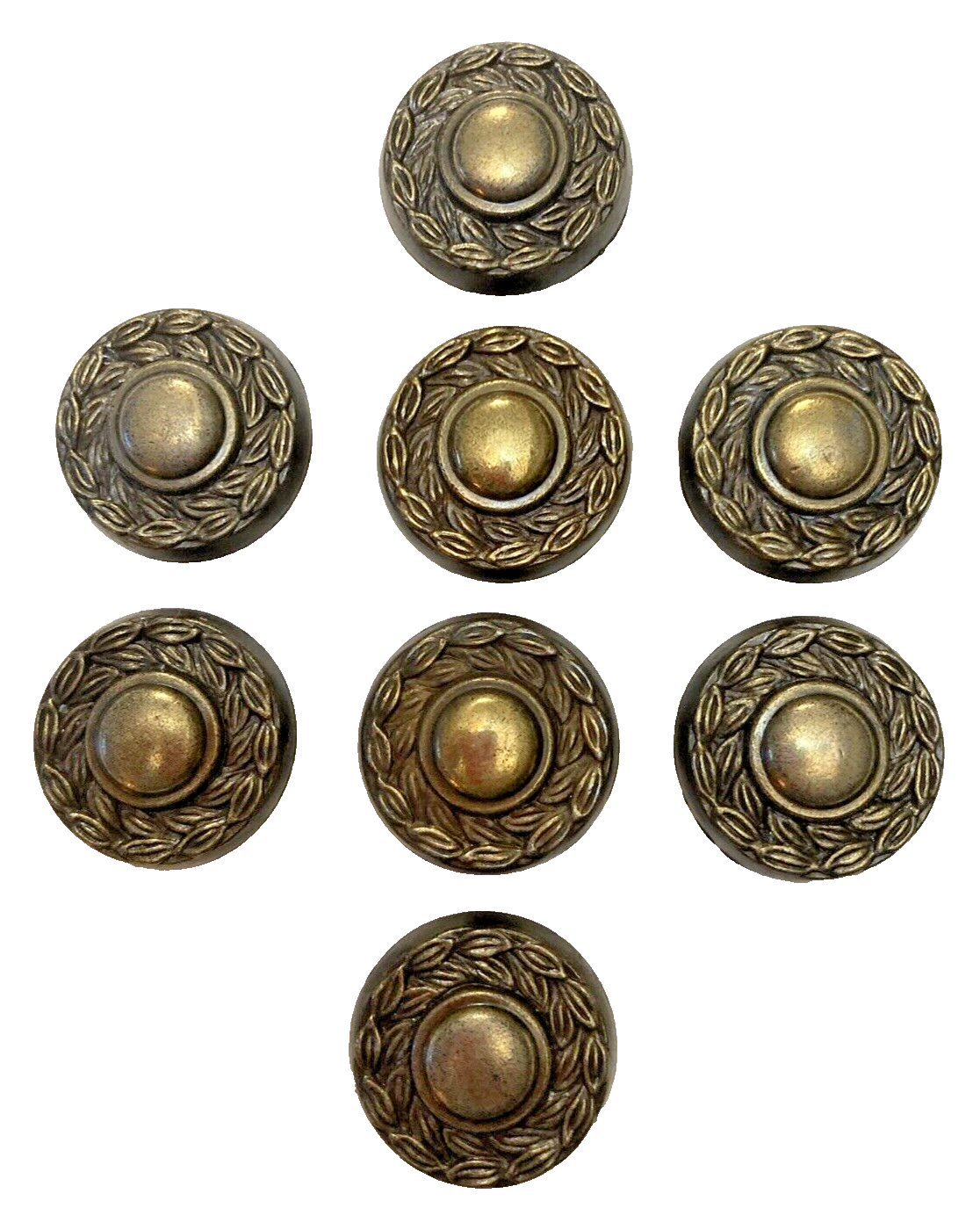 Leaf Border Cabinet Drawer Pulls Knobs 1.25" English Bronze Finish Set of 8