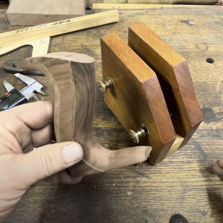 Stanley Plane Tote Drilling Jig Angle Blocks with Knobs and Thrust Bearings