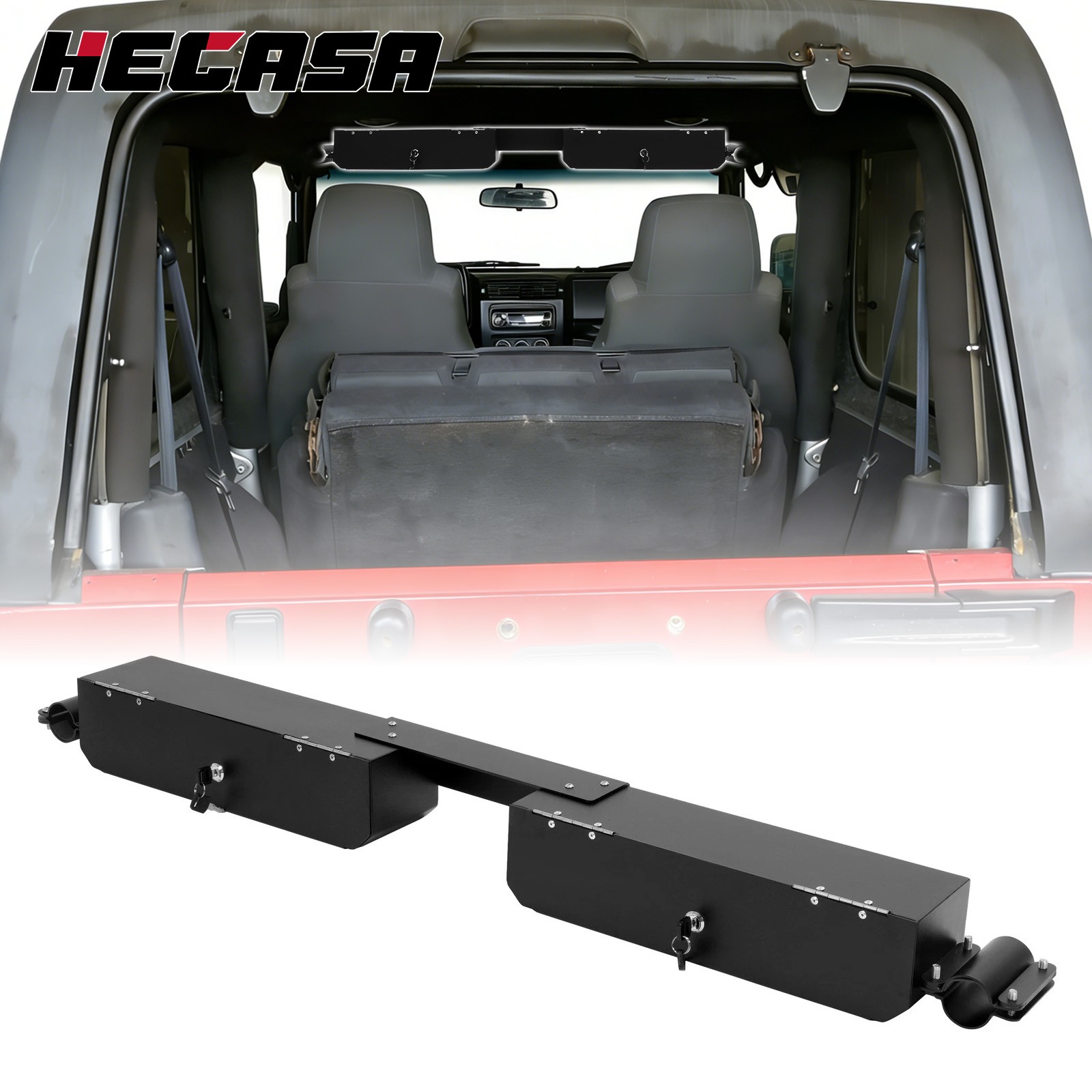 For Jeep Wrangler TJ 1997-2006 Front Upper Storage Overhead Lockable Console Box