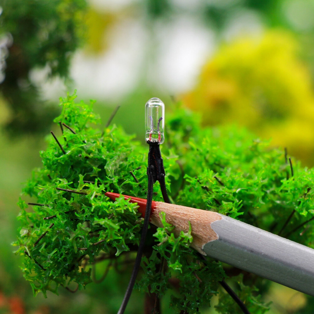 50pcs Clear 3mm Mini Bulbs 1.5V 100mA Pre-Wired Grain of Wheat Bulbs Warm White