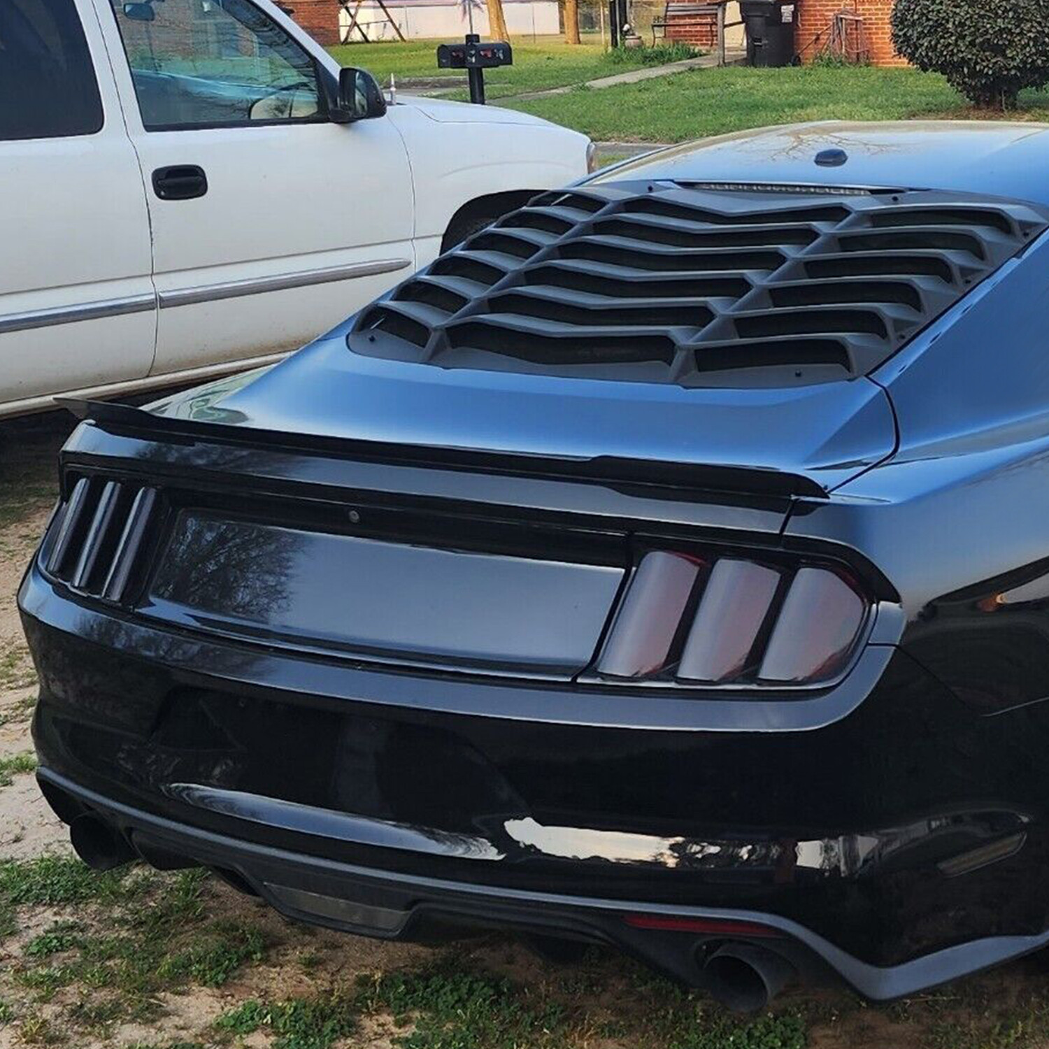 For 2015-2023 Ford Mustang GT Gloss Black Rear Trunk Deck Lid Panel Trim Cover